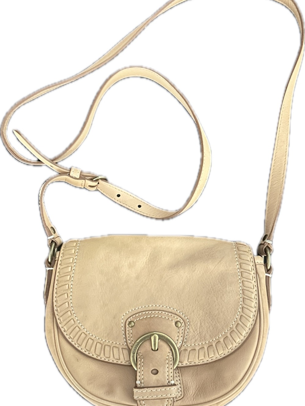 Coach Tan Leather Crossbody Saddle Bag